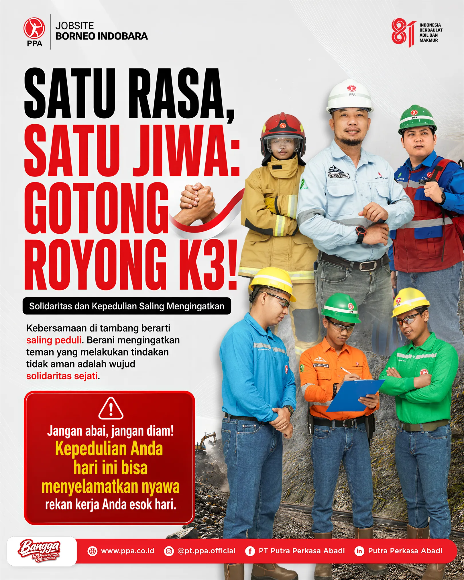 Budayakan Gotong Royong K3: Solidaritas, Kepedulian, dan Saling Mengingatkan di Lapangan